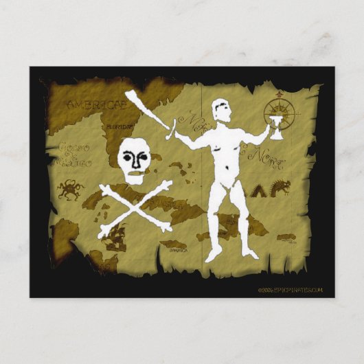 Postale Carte jolly roger n° 5 (Devant)