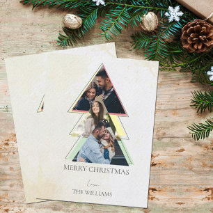 Postale Carte Joyeuse Noël Joyeux Arbre photo multiple