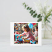 Postale Carte Joyeux Anniversaire,  (Debout devant)