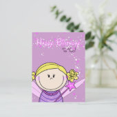 Postale carte - joyeux anniversaire - ange (Debout devant)