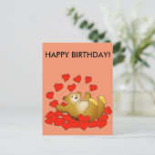 Postale Carte Joyeux Anniversaire avec des cœurs d'amour e (Debout devant)