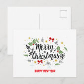 Postale carte joyeux noël (Devant / Derrière)