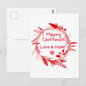 Postale Carte Joyeux Noël Amour & Espoir (Devant / Derrière)