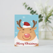 Postale Carte Joyeux Noël Reindeer sur mesure (Debout devant)