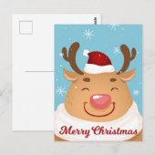 Postale Carte Joyeux Noël Reindeer sur mesure (Devant / Derrière)