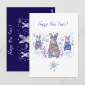 Postale carte lapin mignonne (Devant / Derrière)