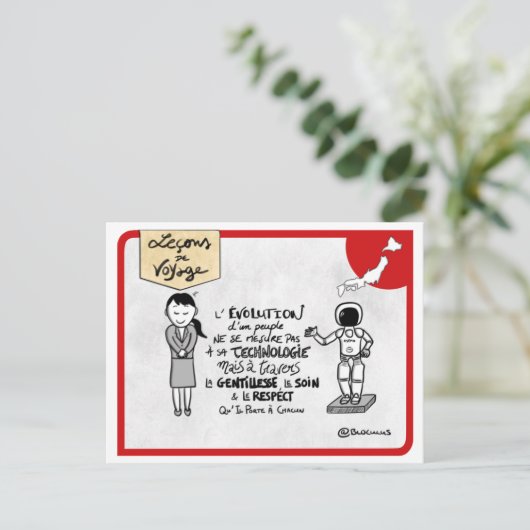 Postale Carte Leçons de voyage : "Évolution d’un peuple" (Debout devant)