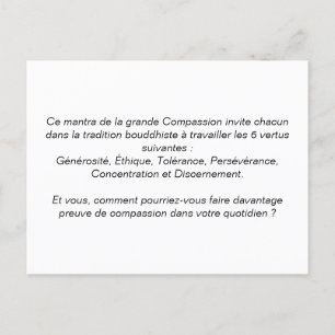 Postale Carte leçons de voyage : « Om Ma Ni Pad Me Hum »