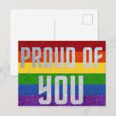 Postale Carte LGBT Pailletée Fière de Toi (Devant / Derrière)