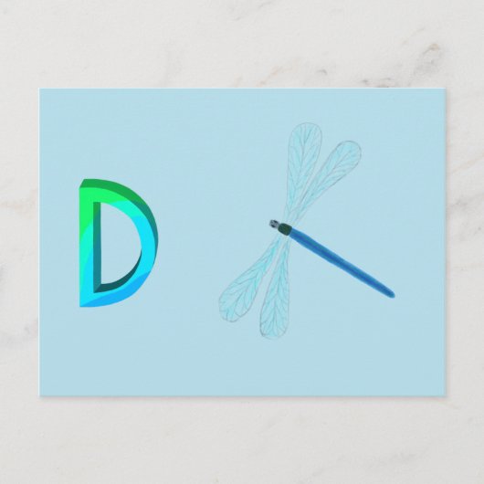 Postale Carte Libellule (Devant)
