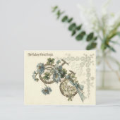 Postale Carte Lily de la Vallée Forget-Me-Not à bicyclette (Debout devant)