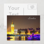 Postale Carte London et Big Ben Post (Devant / Derrière)