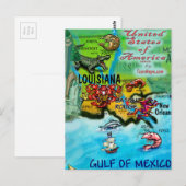Postale Carte Louisiana USA (Devant / Derrière)