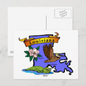Postale Carte Louisiane (Devant / Derrière)