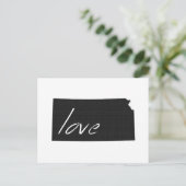 Postale Carte Love Kansas Formé Antique Black Chalkboard (Debout devant)