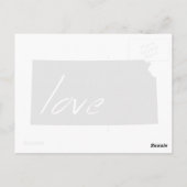 Postale Carte Love Kansas Formé Antique Black Chalkboard (Dos)