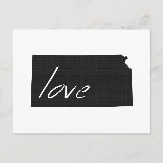 Postale Carte Love Kansas Formé Antique Black Chalkboard (Devant)