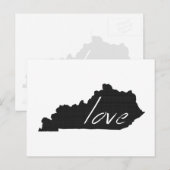 Postale Carte Love Kentucky Formé Antique Black Chalkboard (Devant / Derrière)