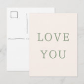 Postale Carte Love You. (Devant / Derrière)
