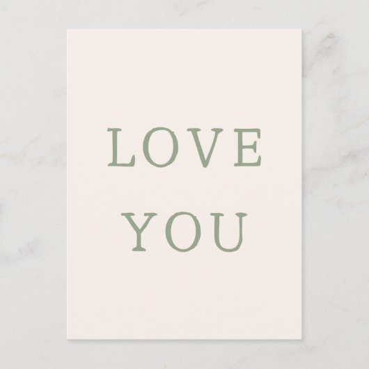 Postale Carte Love You. (Devant)