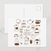 Postale Carte Lover Café - Addict à la caféine -Coupe -Bar (Devant / Derrière)