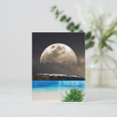Postale Carte Lune Et Plage (Debout devant)