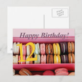 Postale Carte Macaron 12e anniversaire (Devant / Derrière)