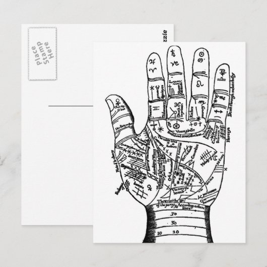 Postale Carte main Palmiste (Devant / Derrière)