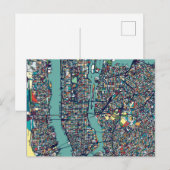 Postale Carte Manhattan New York (Devant / Derrière)
