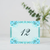Postale Carte Mariage Aqua Blue Hibiscus (Debout devant)