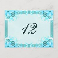 Carte Mariage Aqua Blue Hibiscus