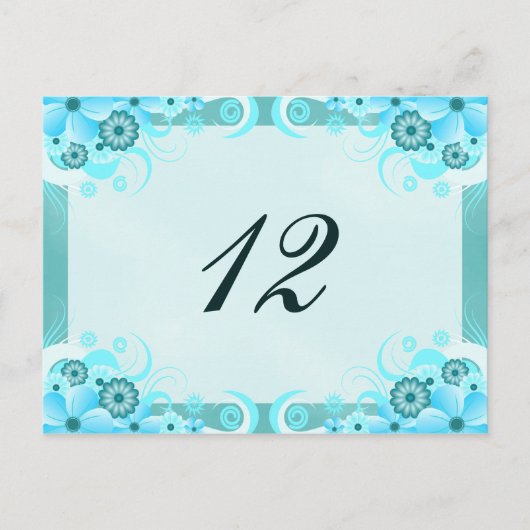 Postale Carte Mariage Aqua Blue Hibiscus (Devant)