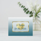 Postale Carte mariage Bleu Ardoise et Beurre Or Recette (Debout devant)
