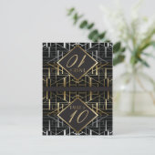 Postale Carte Mariage classique Gatsby Deco (Debout devant)