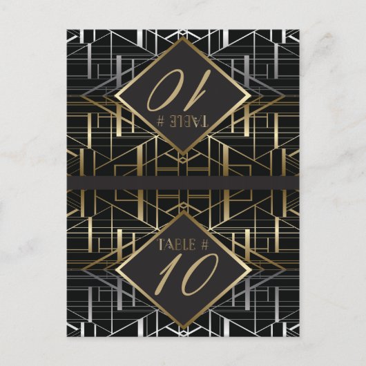 Postale Carte Mariage classique Gatsby Deco (Devant)