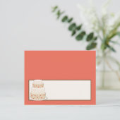 Postale Carte Mariage de gâteau rouge/crème (Debout devant)