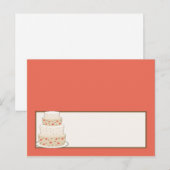 Postale Carte Mariage de gâteau rouge/crème (Devant / Derrière)