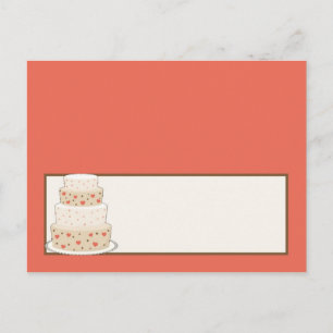 Postale Carte Mariage de gâteau rouge/crème