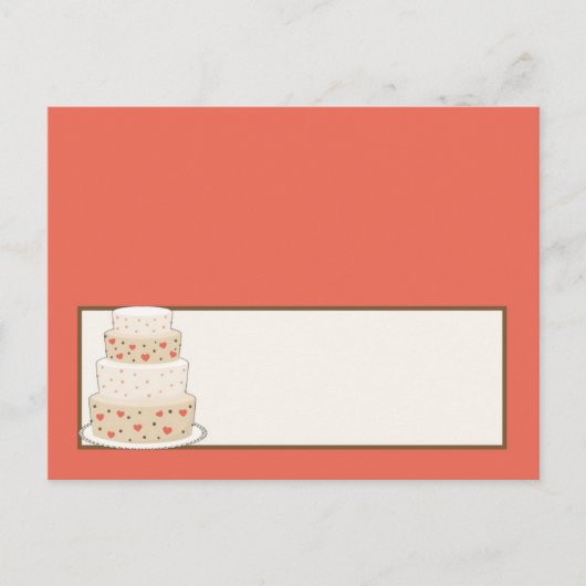 Postale Carte Mariage de gâteau rouge/crème (Devant)