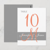 Postale Carte Mariage de monographie de corail gris (Devant / Derrière)