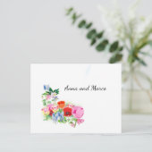 Postale Carte mariage floral (Debout devant)