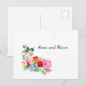 Postale Carte mariage floral (Devant / Derrière)