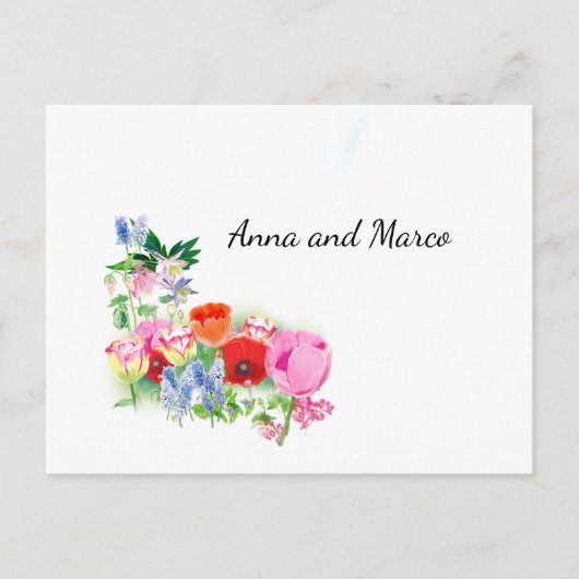 Postale Carte mariage floral (Devant)