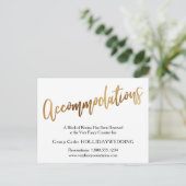 Postale Carte Mariage Gold & Bokeh (Debout devant)