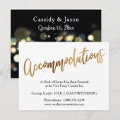 Postale Carte Mariage Gold & Bokeh (Devant / Derrière)