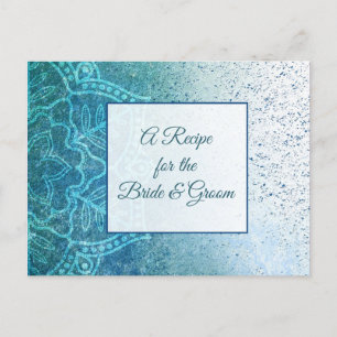 Postale Carte mariage Mandala bleu turquoise Recette