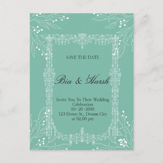 Postale Carte Mariage Nice (Devant)