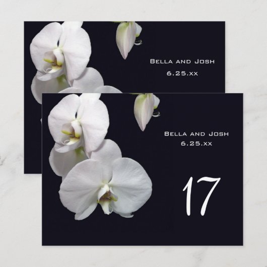 Postale Carte Mariage Orchidées Blanches Postca (Devant / Derrière)