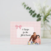 Postale Carte Mariage Recette de nappes rose (Debout devant)