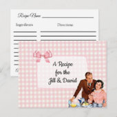 Postale Carte Mariage Recette de nappes rose (Devant / Derrière)